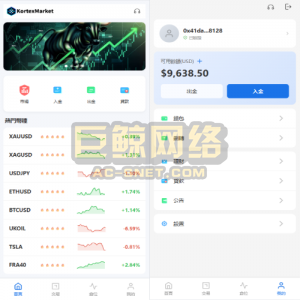 新UI海外综合盘交易所/股票/指数/K线控制/DAPP登录巨鲸源码-巨鲸网络巨鲸网络-AC